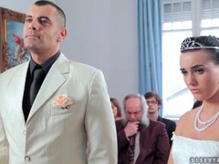 FuckingChickas presents: Sexy bride licks his shoes and sucks his cock
