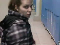 FuckingChickas presents: Dressing room blowjob from his cute teen gf