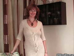 FuckingChickas presents: Redheaded mom plays with her nipples and pussy (compilation)