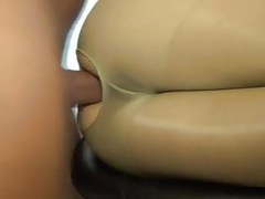 FuckingChickas presents: Sexy brunette anal in tan pantyhose