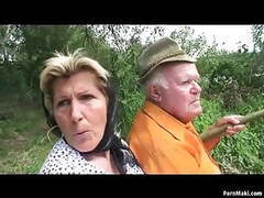 FuckingChickas presents: Grandpa fucks busty granny and teen outdoor