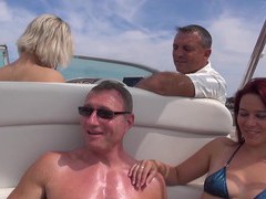 FuckingChickas presents: Hot ass blondie britney drops her clothes for sex on the boat, Group Sex, Hardcore, Outdoor, Reality, Yacht, Foursome, Bikini