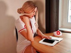FuckingChickas presents: German nurse lauren help guy with sex to get a sperm sample