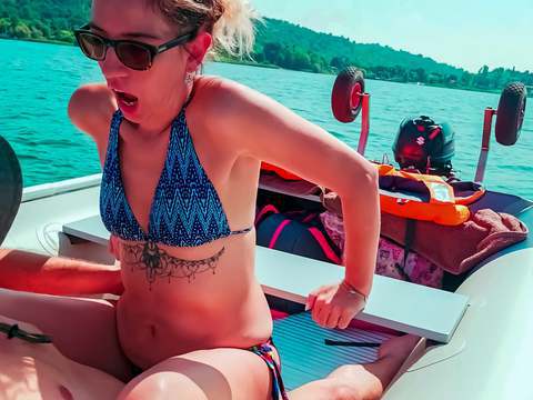 FuckingChickas presents: Wife gets fucked on a boat and gets a creampie from her husband's best friend