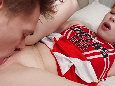 FuckingChickas presents: Redhead cheerleader bringing steamy fantasies to life together with her bf