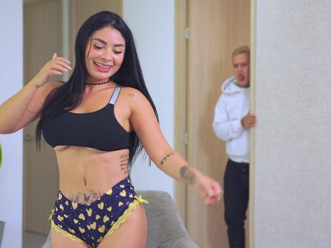 FuckingChickas presents: Brunette alejandra palacios with hot ass sucking a hard cock