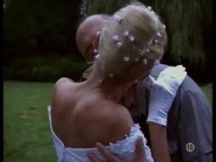 FuckingChickas presents: Naughty bride taken outdoors by two guys