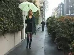 FuckingChickas presents: Skirt and boots babe flashes in public
