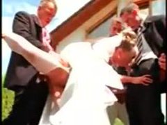 FuckingChickas presents: Gangbang of a hot bride with pissing