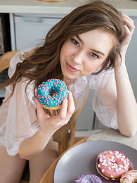 FuckingChickas presents: If you are a fan of skinny girls, check out how this cute little doll poses and teases totally naked in the kitchen.